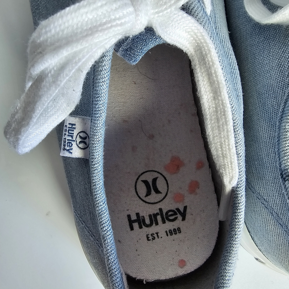 Hurley Women Lace Up Casual Sneakers Carrie Chambray Blue Canvas Fabric … - Picture 7 of 11